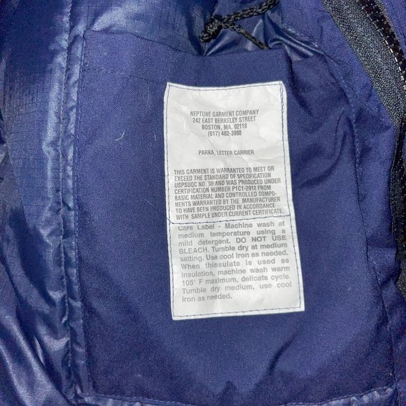 Vintage Neptune Garment Co Letter Carrier Parka Thick Winter Snow Coat Hoodie L - Picture 8 of 9